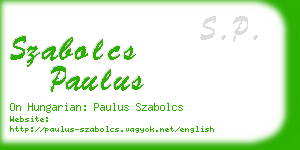 szabolcs paulus business card